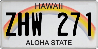 HI license plate ZHW271