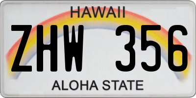 HI license plate ZHW356