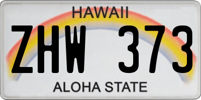 HI license plate ZHW373