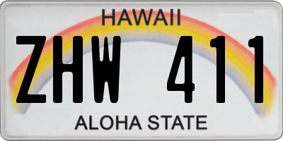 HI license plate ZHW411