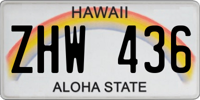 HI license plate ZHW436
