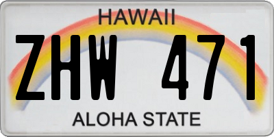 HI license plate ZHW471
