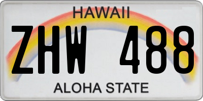HI license plate ZHW488