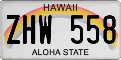 HI license plate ZHW558