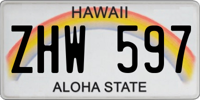 HI license plate ZHW597
