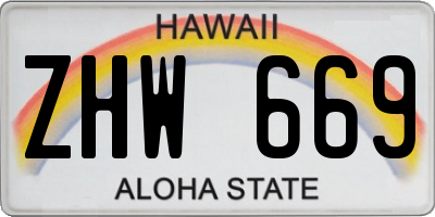 HI license plate ZHW669