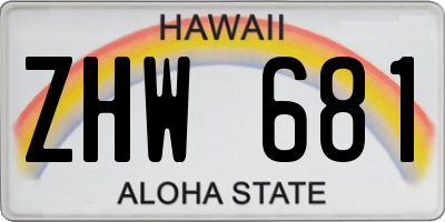 HI license plate ZHW681