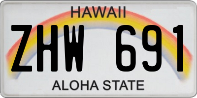 HI license plate ZHW691