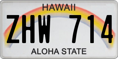 HI license plate ZHW714