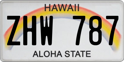 HI license plate ZHW787