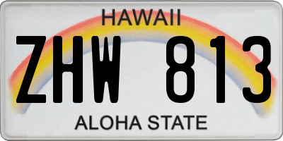 HI license plate ZHW813