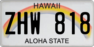 HI license plate ZHW818