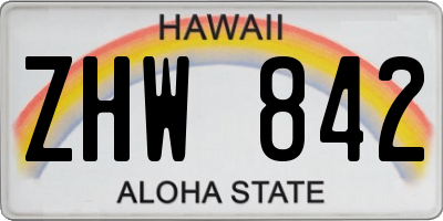 HI license plate ZHW842