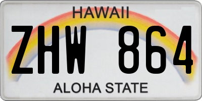 HI license plate ZHW864