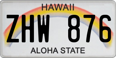 HI license plate ZHW876