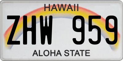 HI license plate ZHW959