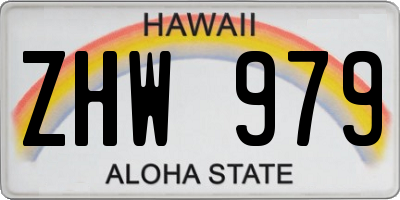 HI license plate ZHW979