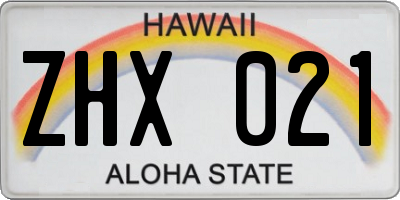 HI license plate ZHX021