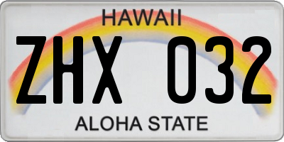 HI license plate ZHX032