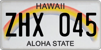 HI license plate ZHX045