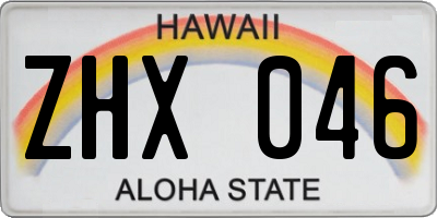 HI license plate ZHX046