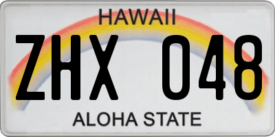 HI license plate ZHX048