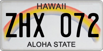 HI license plate ZHX072