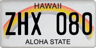 HI license plate ZHX080