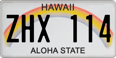 HI license plate ZHX114
