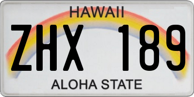 HI license plate ZHX189