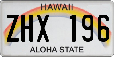 HI license plate ZHX196