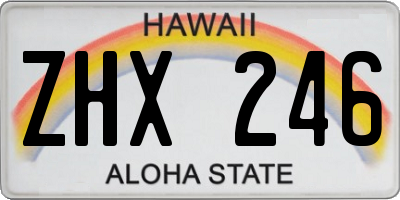 HI license plate ZHX246