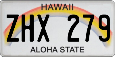 HI license plate ZHX279