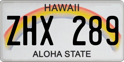HI license plate ZHX289