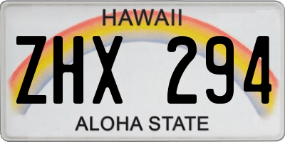 HI license plate ZHX294
