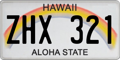 HI license plate ZHX321