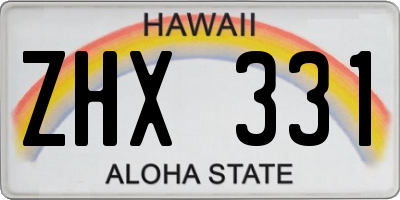 HI license plate ZHX331