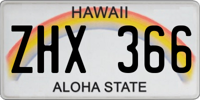 HI license plate ZHX366