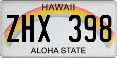 HI license plate ZHX398