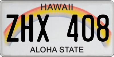 HI license plate ZHX408