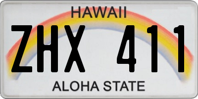 HI license plate ZHX411