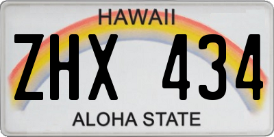 HI license plate ZHX434