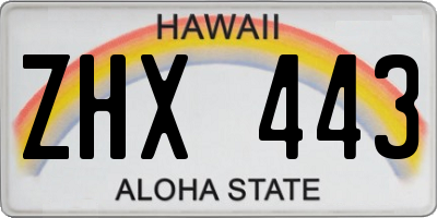 HI license plate ZHX443