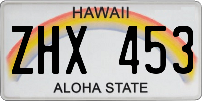 HI license plate ZHX453
