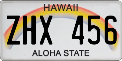 HI license plate ZHX456