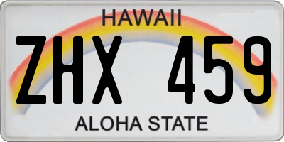 HI license plate ZHX459