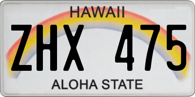 HI license plate ZHX475