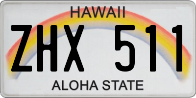 HI license plate ZHX511