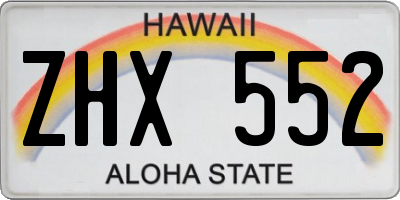 HI license plate ZHX552