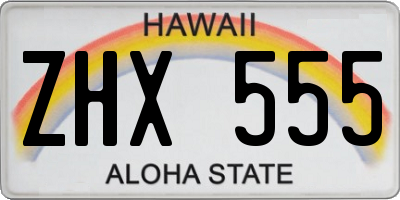HI license plate ZHX555